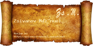 Zsivanov Mánuel névjegykártya